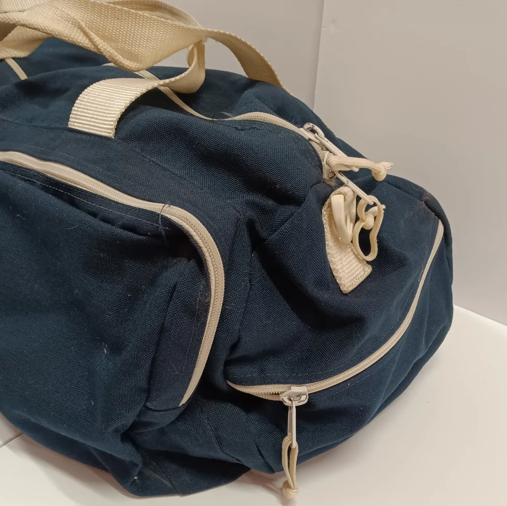 Vintage West Marine Navy/White Nylon Sailing Duffle Bag